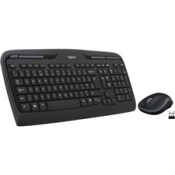 Logitech Wireless Desktop MK320 Keyboard & Mouse - 1 Pack - USB Wireless RF 2.40GHz Keyboard - 115 Keys - Keyboard/Touchpad Color: Black