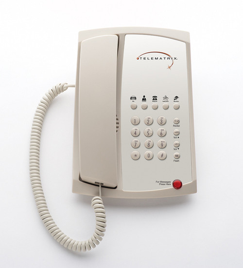 Telematrix 3100MW5 Single Line Analog Hotel Phone - Ash