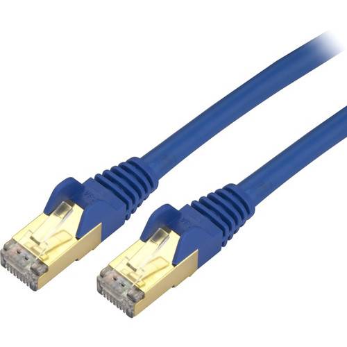 StarTech.com 10 ft CAT6a Ethernet Cable - 10 Gigabit Category 6a Shielded Snagless RJ45 100W PoE Patch Cord - 10GbE Blue UL/TIA Certified C6ASPAT10BL