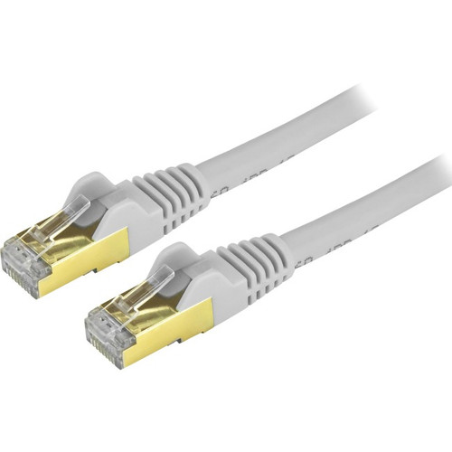 StarTech.com 1 ft CAT6a Ethernet Cable - 10 Gigabit Category 6a Shielded Snagless RJ45 100W PoE Patch Cord - 10GbE Gray UL/TIA Certified C6ASPAT1GR