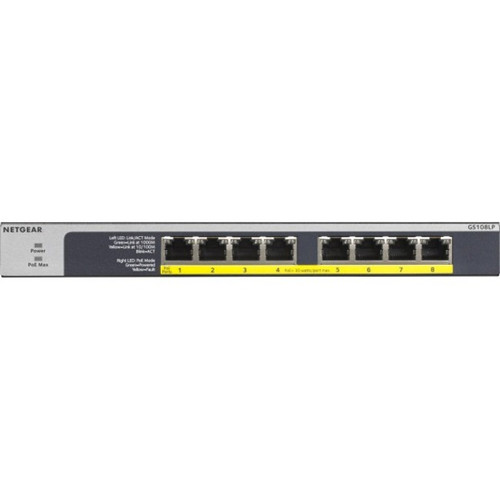 Netgear 8-Port PoE/PoE+ Gigabit Ethernet Unmanaged Switch (GS108LP) GS108LP-100NAS