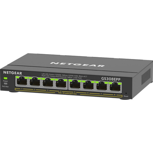 Netgear 8-Port Gigabit Ethernet PoE+ Smart Managed Plus Switch GS308EPP-100NAS