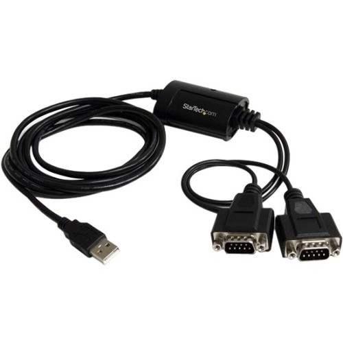 StarTech.com USB to Serial Adapter - 2 Port - COM Port Retention - FTDI - USB to RS232 Adapter Cable - USB to Serial Converter ICUSB2322F
