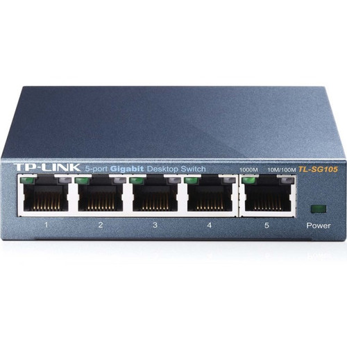 TP-LINK TL-SG105 5-Port 10/100/1000Mbps Desktop Gigabit Steel Cased Switch TL-SG105