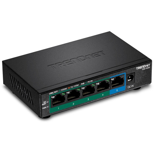 TRENDnet 5-Port Gigabit PoE+ Switch TPE-TG52