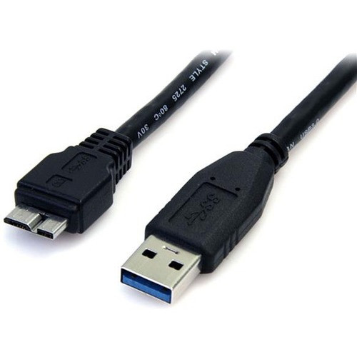 StarTech.com 0.5m (1.5ft) Black SuperSpeed USB 3.0 Cable A to Micro B - M/M USB3AUB50CMB